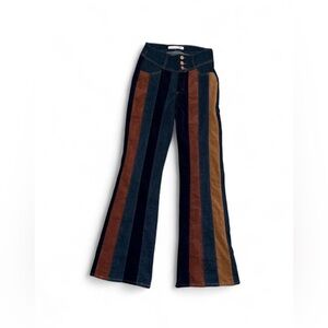 Altar’d State Flare multicoloured boho indie western striped denim Size 26 New